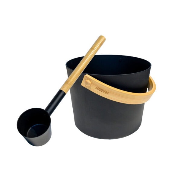 Harvia Bucket and Ladle - Black Steel