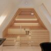 Premium European Aspen Bench Boards in a unique sauna.