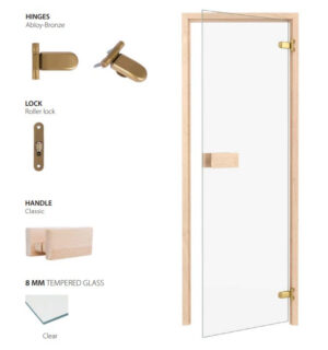 Clear Classic Sauna Door with included extras.