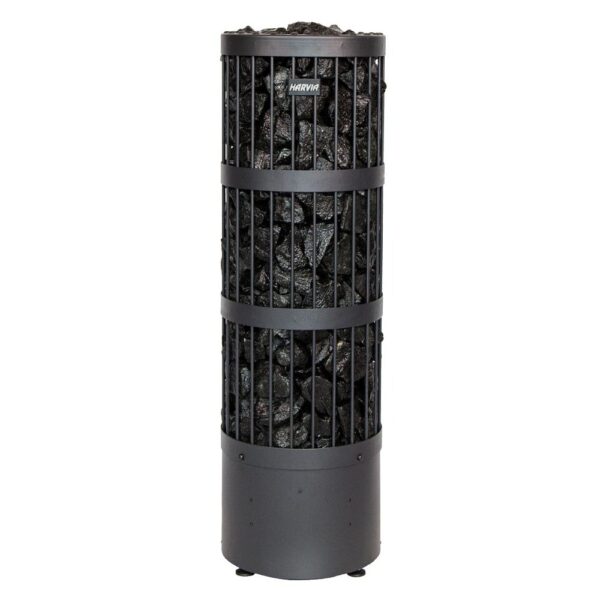 Harvia Legend Tower Sauna Heater in Black Steel.