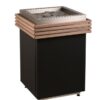 Harvia 'Qube 90' Heater with optional wooden safety railing.