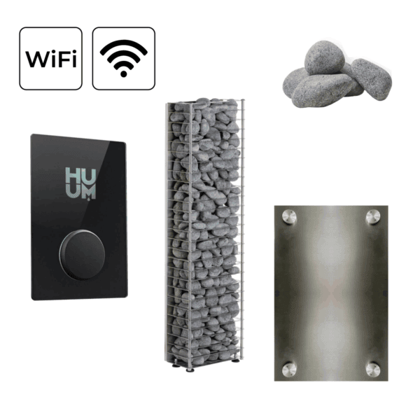 All items in the HUUM CLIFF Mini Sauna Heater Package.