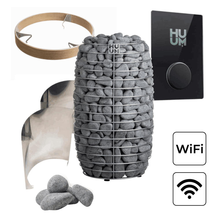 All items in the HUUM Hive Mini Sauna Heater Package.