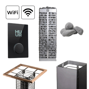 All items in the HUUM Steel Sauna Heater Package.