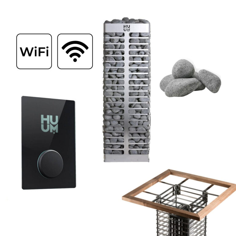 All items in the HUUM Steel Sauna Heater Package.