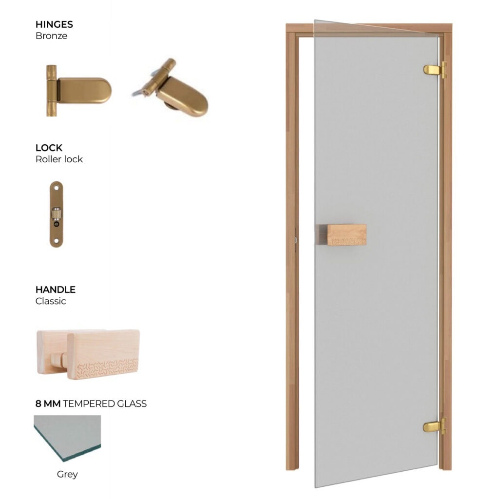 Thermory SaunaClassic greytinted kit door | SDS Australia SDS Australia