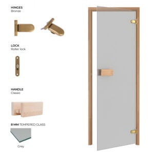 Thermory SaunaClassic greytinted kit door | SDS Australia SDS Australia