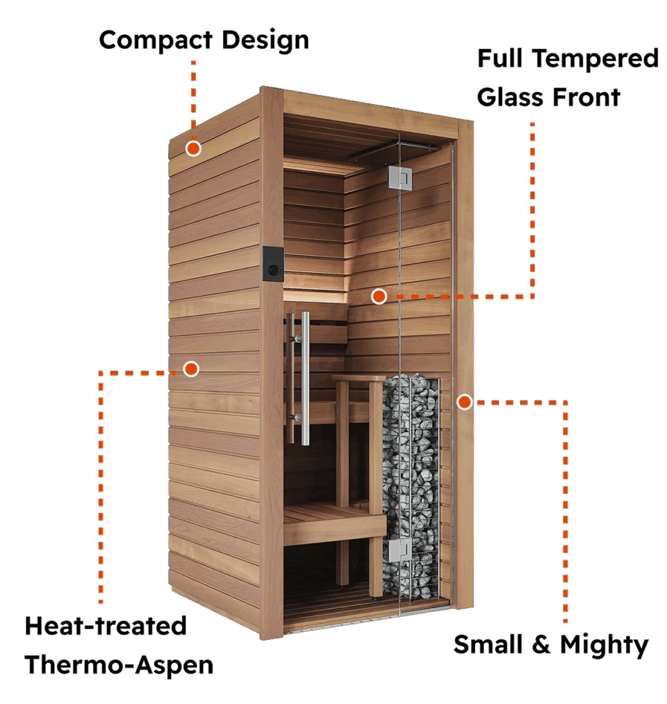 Key features of the Cala Mini Sauna.