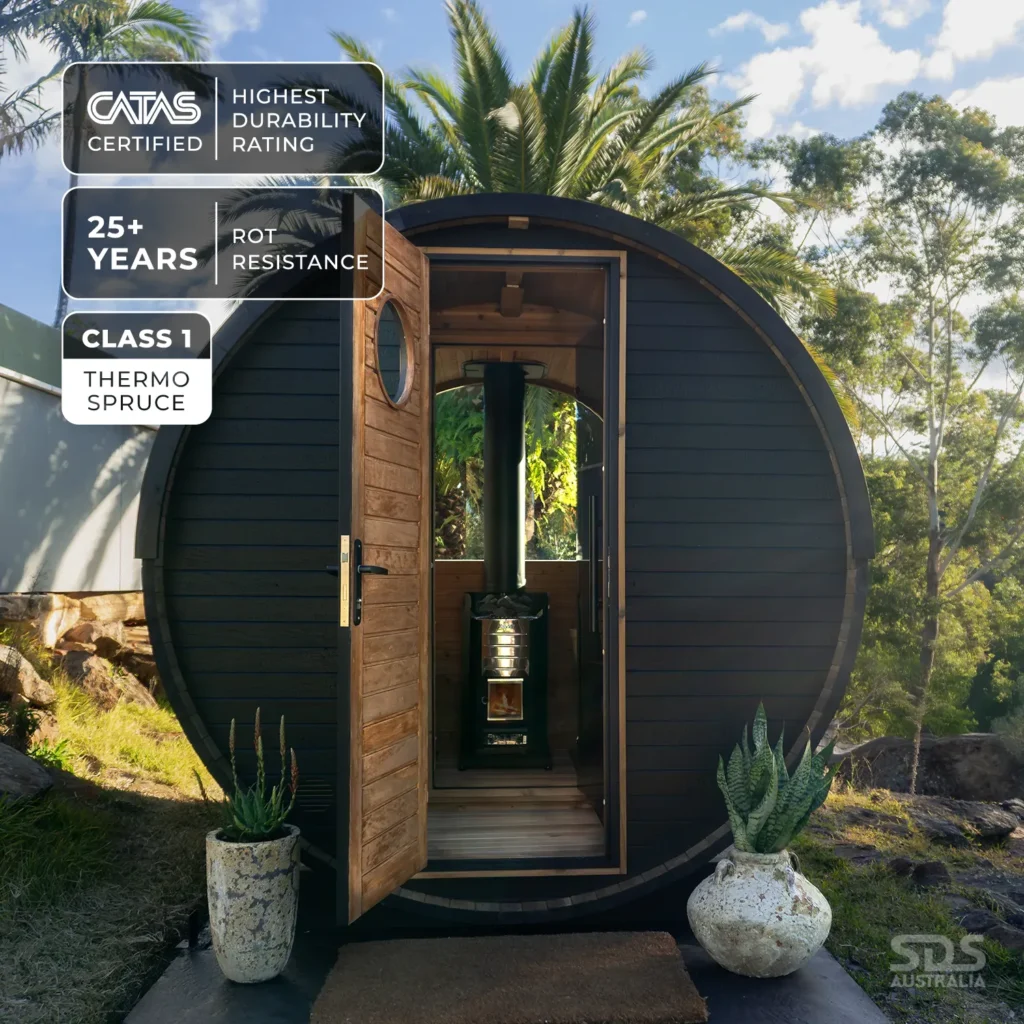 Halo Deluxe Barrel Sauna - Class 1 CATAS Certified