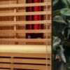 An infrared sauna panel in the Harvia Onyx.