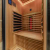 Inside the Harvia Onyx Infrared Sauna.