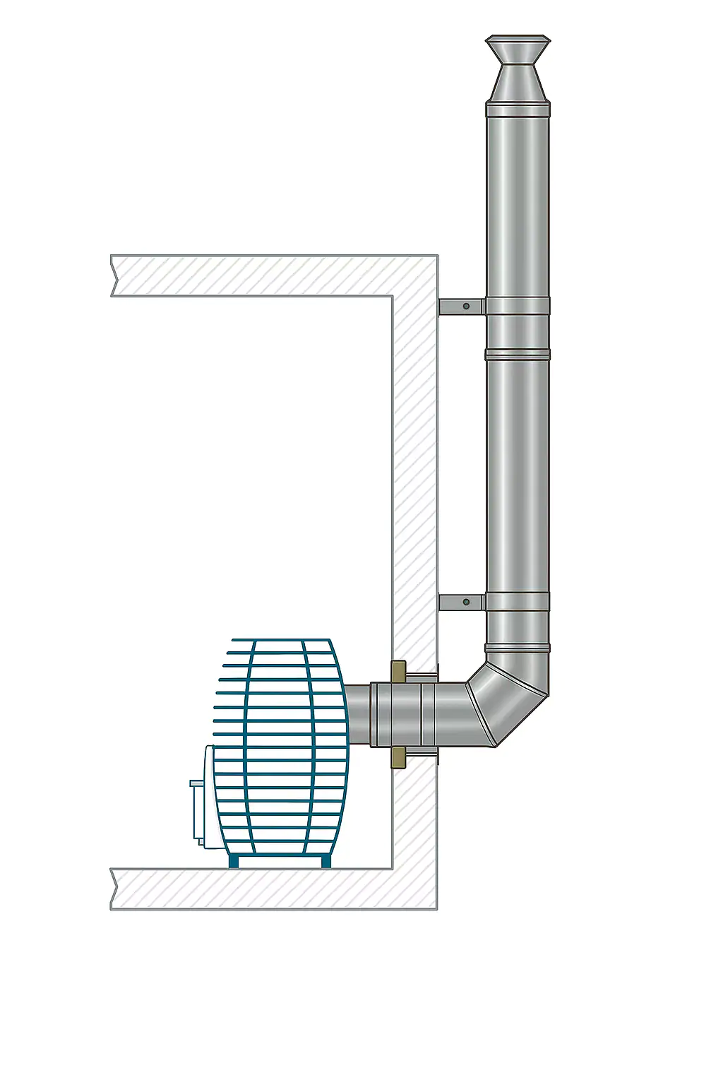HUUM Chimney Set Rear Connection 3 | SDS Australia SDS Australia