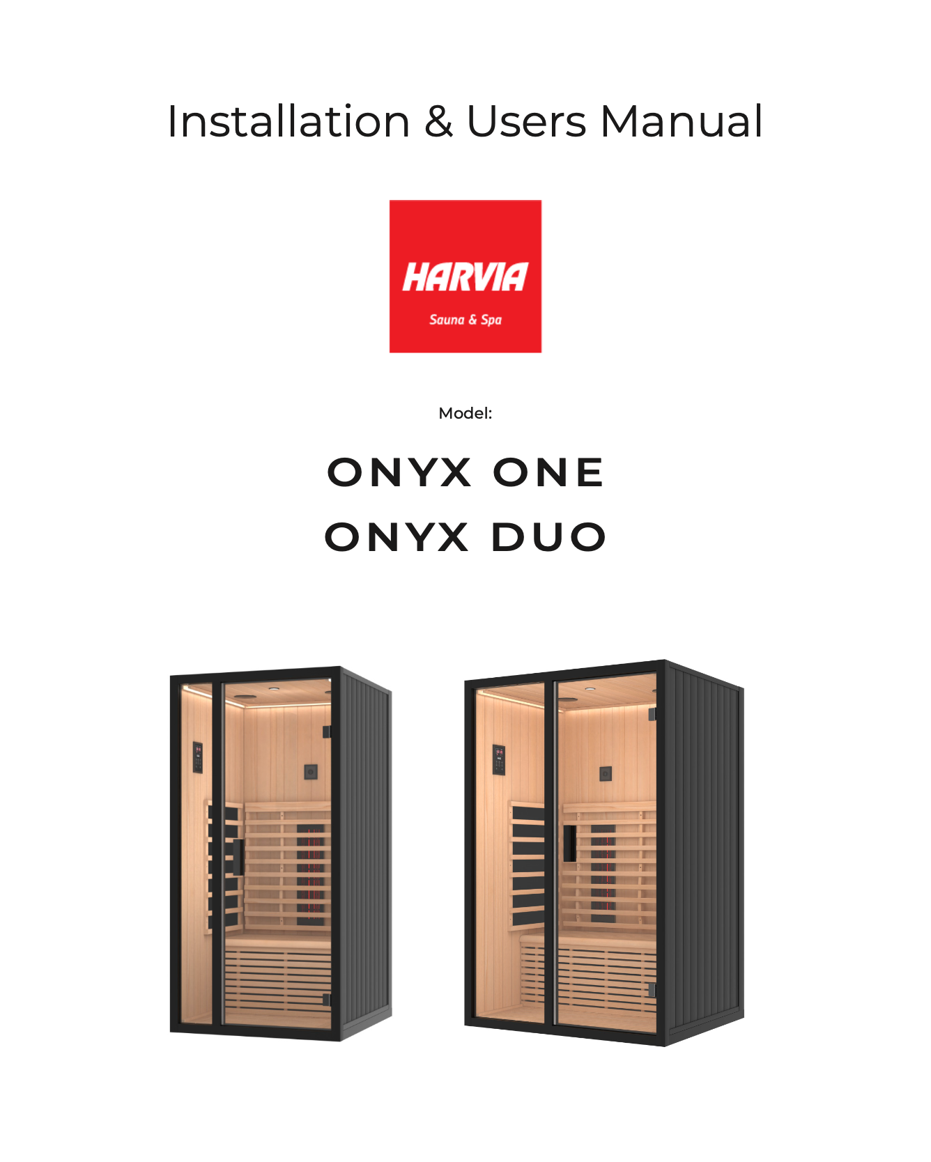 Harvia Onyx - Installation Manual
