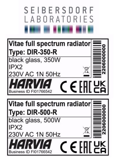 Harvia Nextrema Full Spectrum Infrared Radiator – Certificate