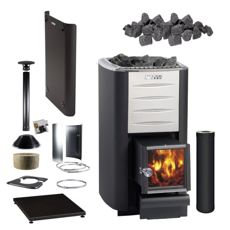 Harvia M3 SL Wood Fired Heater Package.
