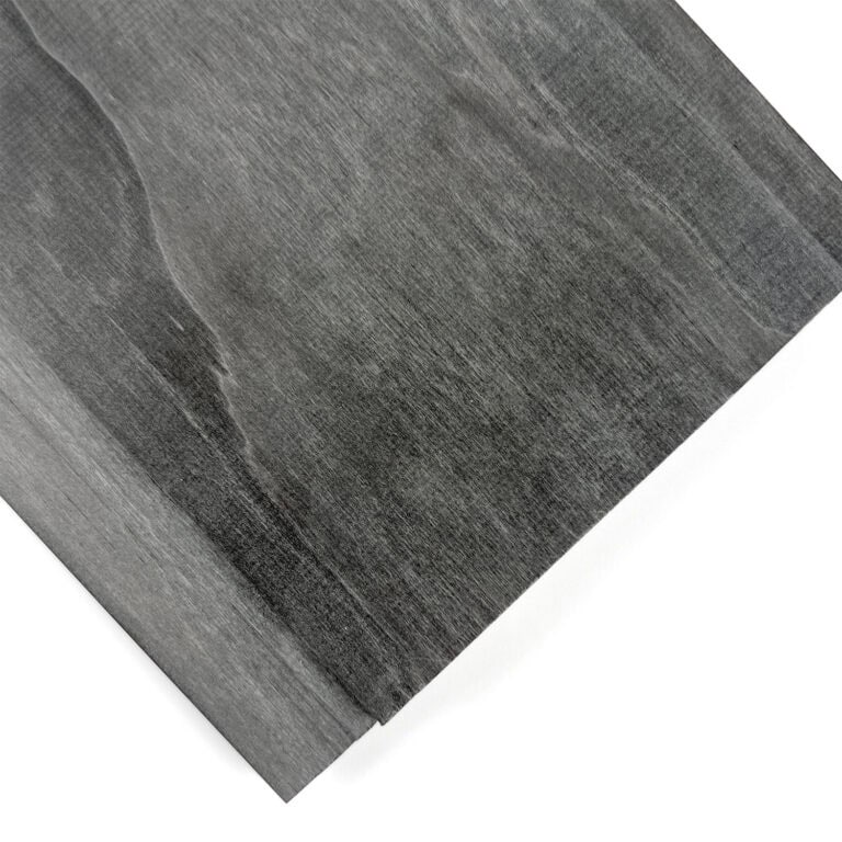 Close up of Accoya grey sauna bench seating timber.