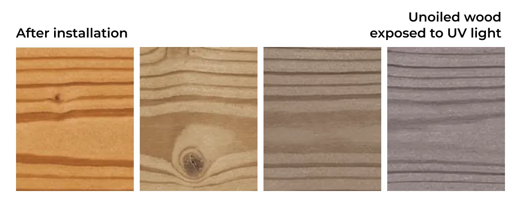 natural weathering of thermo-spruce