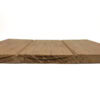 Three wooden floorboards joined edge-to-edge on a white background, showing natural wood grain and texture.