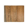 Four vertical wooden planks forming a light-to-medium brown wooden panel against a white background.
