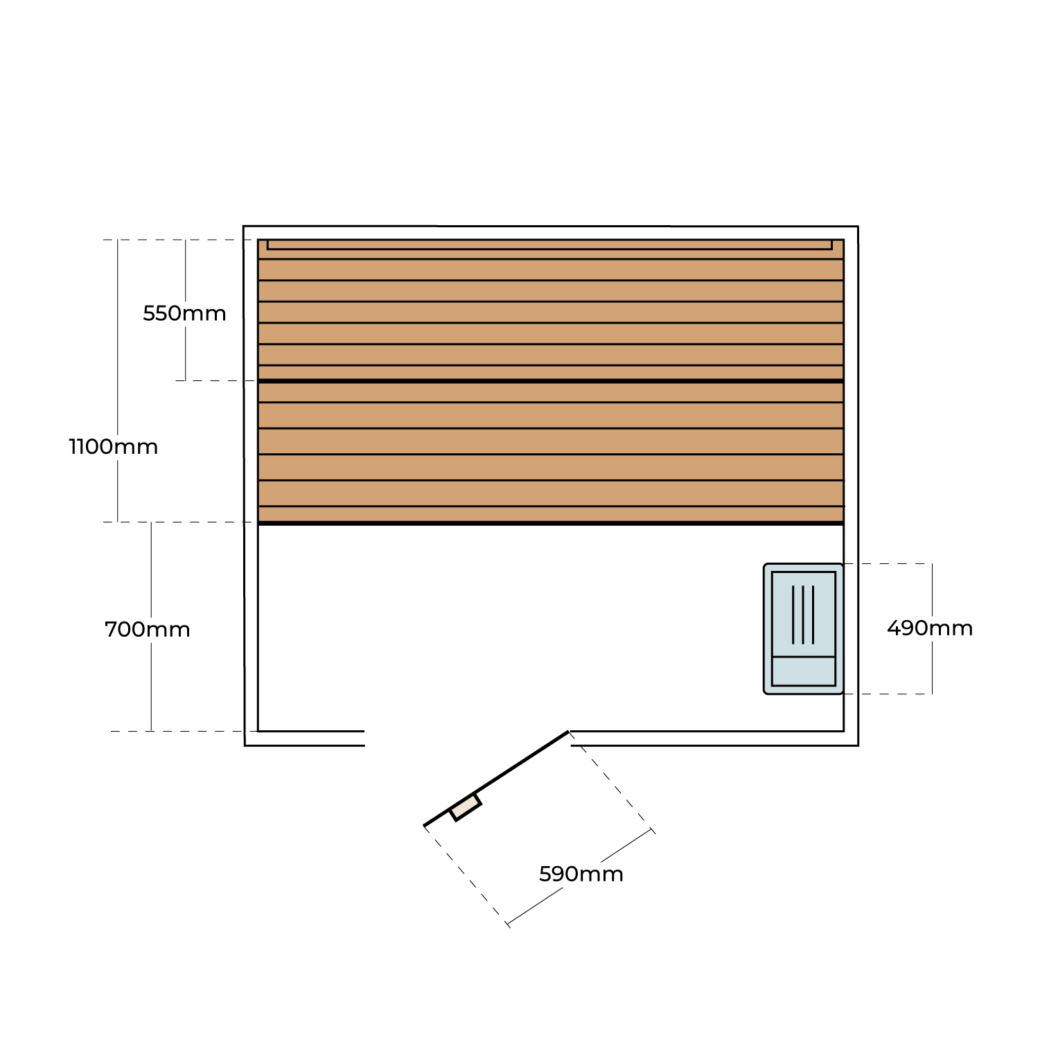 DIY KitsSmall DIY Sauna Kit floor plan drawing | SDS Australia SDS Australia