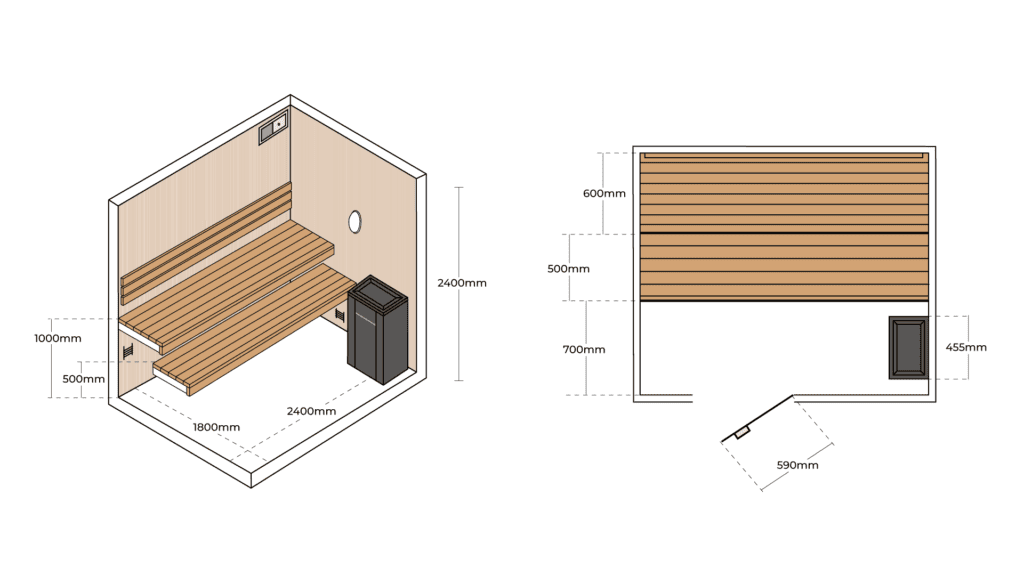 DIY Medium Sauna Kit Drawing 2 | SDS Australia SDS Australia