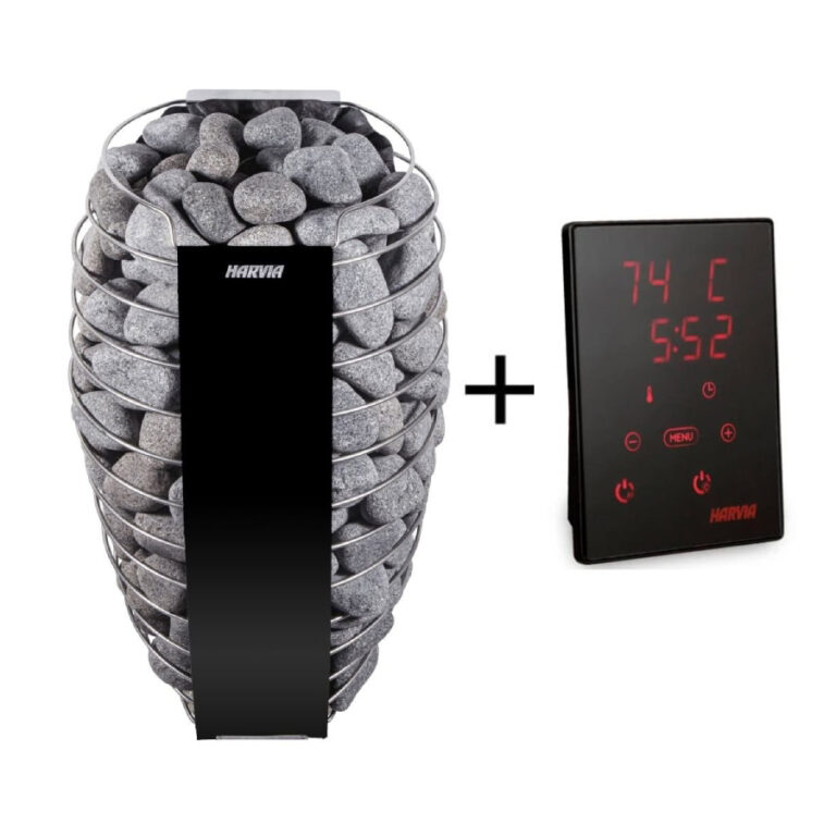 Harvia Spirit SP60E Electric Sauna Heater + Harvia CX110 Control Panel.